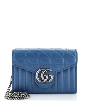 GG Marmont Chain Wallet Mixed Matelasse Leather Mini