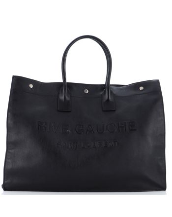 Rive Gauche Shopper Tote Embossed Leather Large