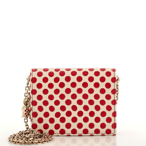 DiorAmour Lady Dior Nano Card Holder Chain Pouch Printed Leather