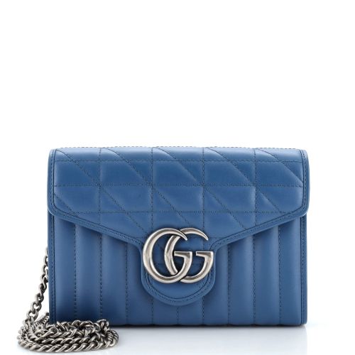 GG Marmont Chain Wallet Mixed Matelasse Leather Mini