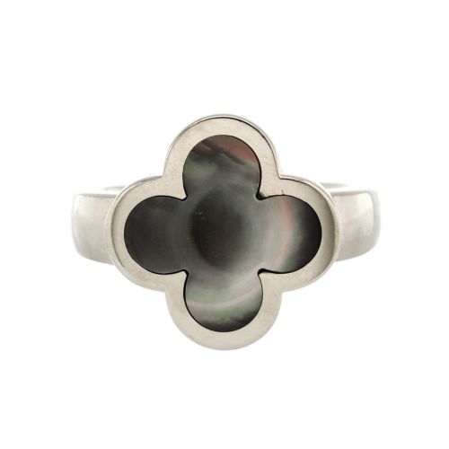 Pure Alhambra Ring 18K White Gold and Mother of Pearl