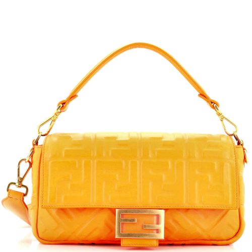 Baguette NM Bag Zucca Embossed Leather Medium