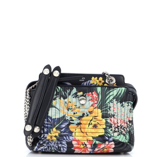 DotCom Click Shoulder Bag Quilted Printed Leather Small