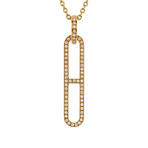 Ever Chaine d'Ancre Pendant Necklace 18K Yellow Gold with Diamonds