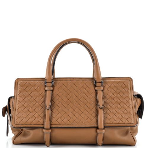 Monaco Handbag Nappa Leather With Intrecciato Detail Medium